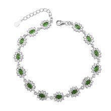 Silver (925) fashionable bracelet emerald zirconia
