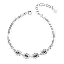 Silver (925) fashionable bracelet with black zirconias
