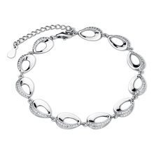Silver (925) fashionable bracelet with white zirconia