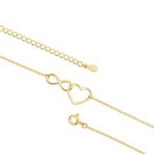 Silver (925) gold-plated ankle bracelet with infinity and heart