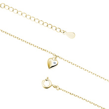 Silver (925) gold-plated anklet - heart with white zirconia