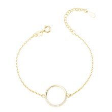 Silver (925) gold - plated bracelet - circle with zirconia