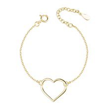 Silver (925) gold-plated bracelet heart