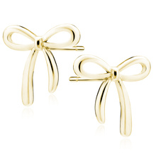 Silver (925) gold-plated earrings - bows