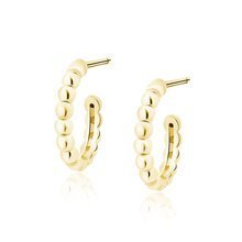 Silver (925) gold-plated earrings - circles with balls