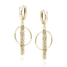 Silver (925) gold-plated earrings - circles with chains