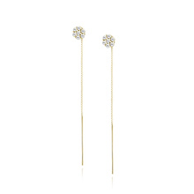 Silver (925) gold-plated earrings - flower with white zirocnias