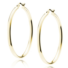 Silver (925) gold-plated earrings hoops - highly polished