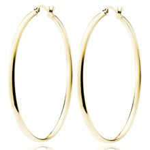 Silver (925) gold-plated earrings hoops - highly polished