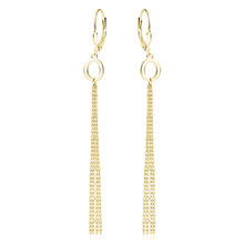 Silver (925) gold-plated earrings - oval with chains