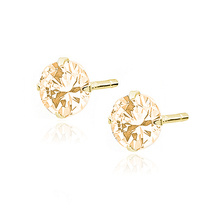 Silver (925) gold-plated earrings round zirconia diameter 5mm