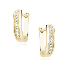 Silver (925) gold-plated earrings white zirconia