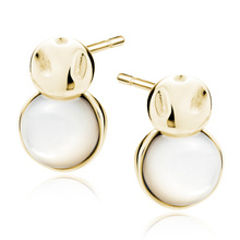 Silver (925) gold-plated earrings with Nacre