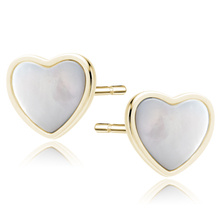 Silver (925) gold-plated earrings with Nacre - heart