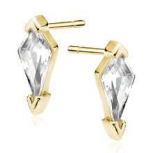 Silver (925) gold-plated earrings with white zirconias