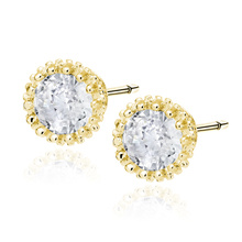 Silver (925) gold-plated earrings with white zirconias