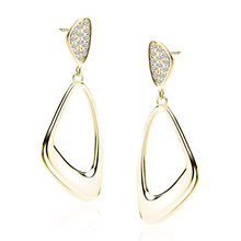 Silver (925) gold-plated elegant earrings with white zirconias