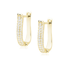 Silver (925) gold-plated elegant earrings with zirconia