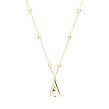 Silver (925) gold-plated necklace - letter A on chain with balls