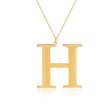 Silver (925) gold-plated necklace - letter H