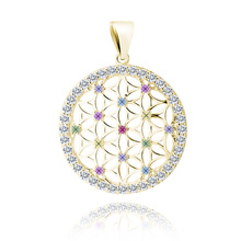 Silver (925) gold-plated pendant white zirconias