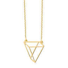 Silver (925) necklace - Origami triangle, gold-plated