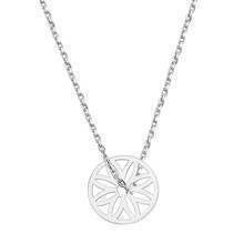 Silver (925) necklace - circle with openwork flower