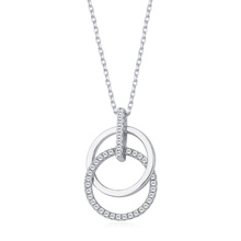 Silver (925) necklace - circles with zirconia