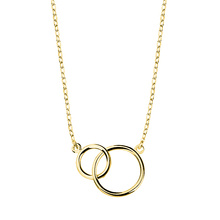 Silver (925) necklace connected circles gold-plated