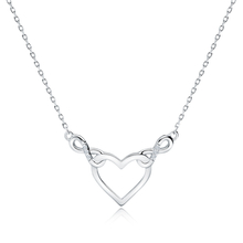 Silver (925) necklace - heart and infinities with white zirconias
