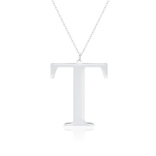 Silver (925) necklace - letter T