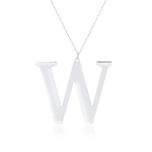 Silver (925) necklace - letter W