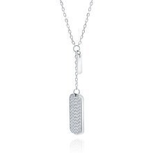 Silver (925) necklace - military tag with zirconias and badge