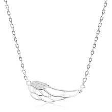 Silver (925) necklace - wing with zirconia