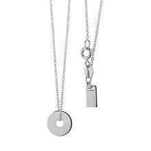 Silver (925) necklace with circle and metal tag