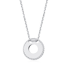 Silver (925) necklace with diamond-cut, round pendant 