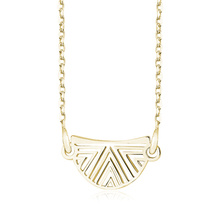 Silver (925) necklace with open-work pendant - gold-plated