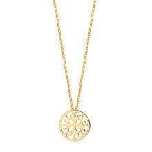 Silver (925) necklace withopen-work  round pendant - gold-plated