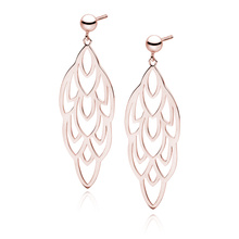 Silver (925) openwork rose gold-plated earrings