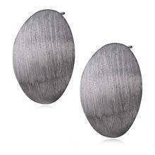 Silver (925) oval earrings - diamound cut