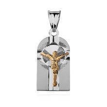 Silver (925) pendant Jesus on cross, gold-plated