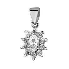 Silver (925) pendant white colored zirconia