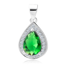 Silver (925) pendant with emerald zirconia