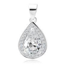 Silver (925) pendant with white zirconia