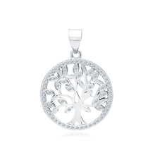 Silver (925) pendant with white zirconias - Lucky Tree