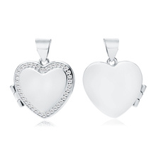 Silver (925) polished pendant - heart shaped locket