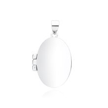 Silver (925) polished pendant - oval shaped locket