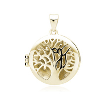 Silver (925) polished pendant - round locket