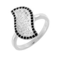 Silver (925) ring white and black zirconia