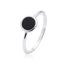 Silver (925) ring with black enamel